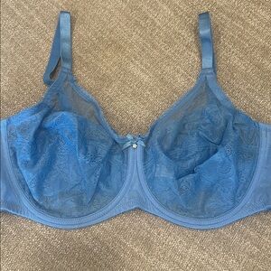Wacoal Retro Chic Full Figure Underwire Bra Size 42D Sea Blue